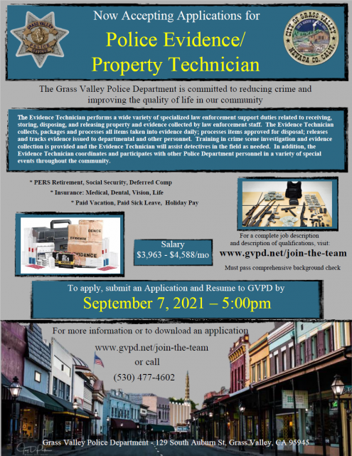 Flyer - Evidence Technician