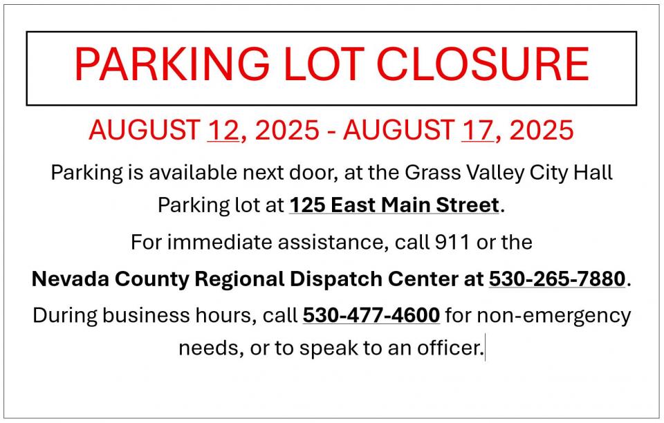 Parking Lot Closure